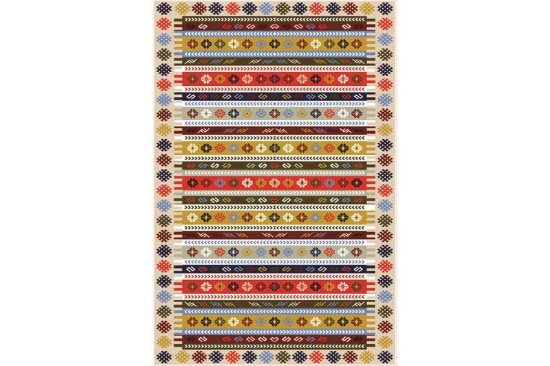 Homefesto Matta 140x220 cm - Multifärgad/Sammet - Textil & mattor - Mattor - Orientaliska mattor