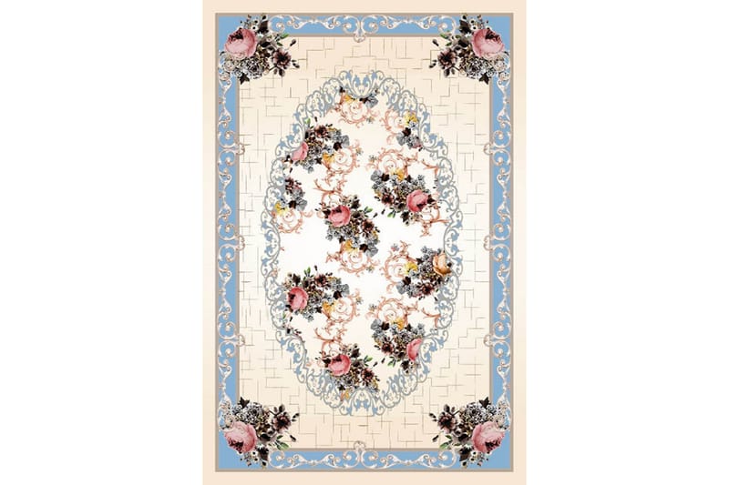 Homefesto Matta 140x220 cm - Multifärgad/Sammet - Textil & mattor - Mattor - Orientaliska mattor