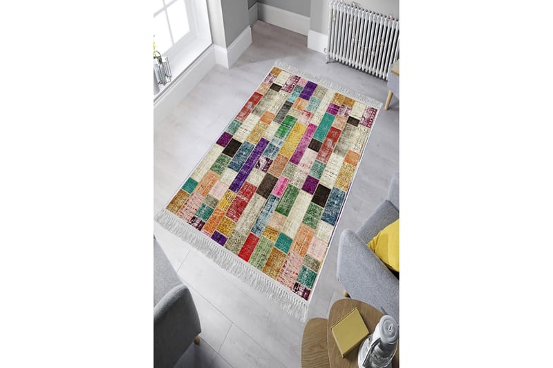 Homefesto Matta 80x200 cm - Multifärgad/Sammet - Textil & mattor - Mattor - Orientaliska mattor