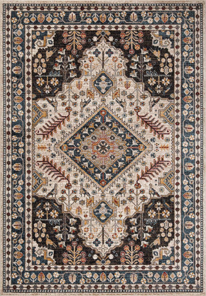 Matta Yelvi 100x150 cm, blå/beige