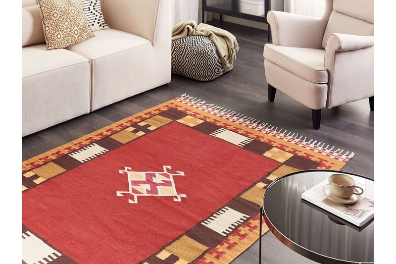 Parakar Kelimmatta 140x200 cm - Röd - Textil & mattor - Mattor - Orientaliska mattor - Kelimmattor