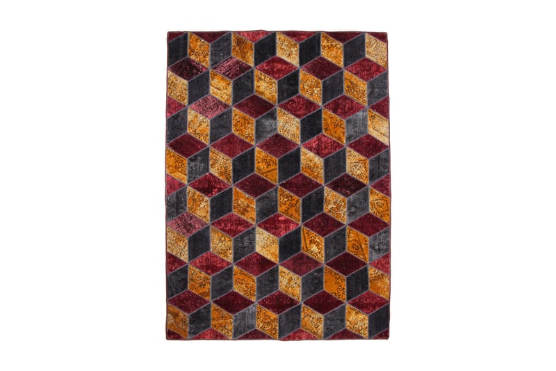 Handknuten Patchworkmatta Ull/Garn Flerfärgad 177x244cm - Textil & mattor - Mattor - Orientaliska mattor - Patchwork matta