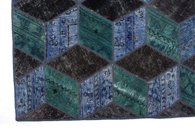 Handknuten Patchworkmatta Ull/Garn Flerfärgad 179x244cm - Patchwork matta - Handvävda mattor