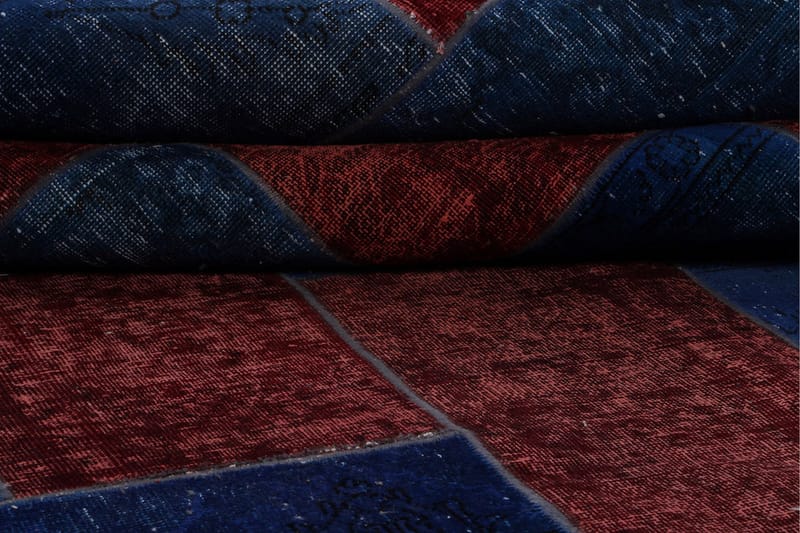 Handknuten Patchworkmatta Ull/Garn Flerfärgad 182x242cm - Patchwork matta - Handvävda mattor