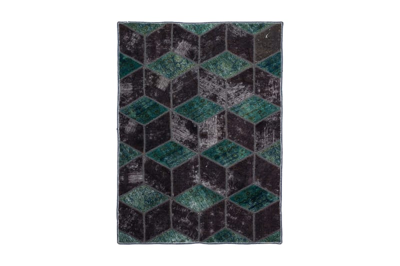Handknuten Patchworkmatta Ull/Garn Flerfärgad 107x152cm - Textil & mattor - Mattor - Orientaliska mattor - Patchwork matta