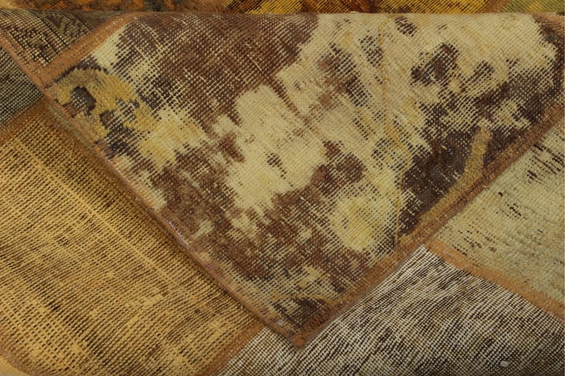 Handknuten Patchworkmatta Ull/Garn Flerfärgad 168x226cm - Patchwork matta - Handvävda mattor