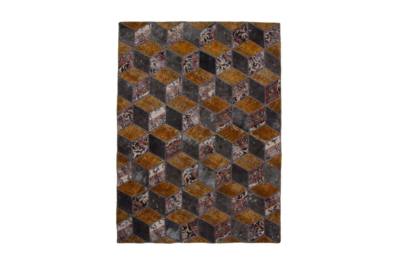 Handknuten Patchworkmatta Ull/Garn Flerfärgad 177x245cm - Textil & mattor - Mattor - Orientaliska mattor - Patchwork matta