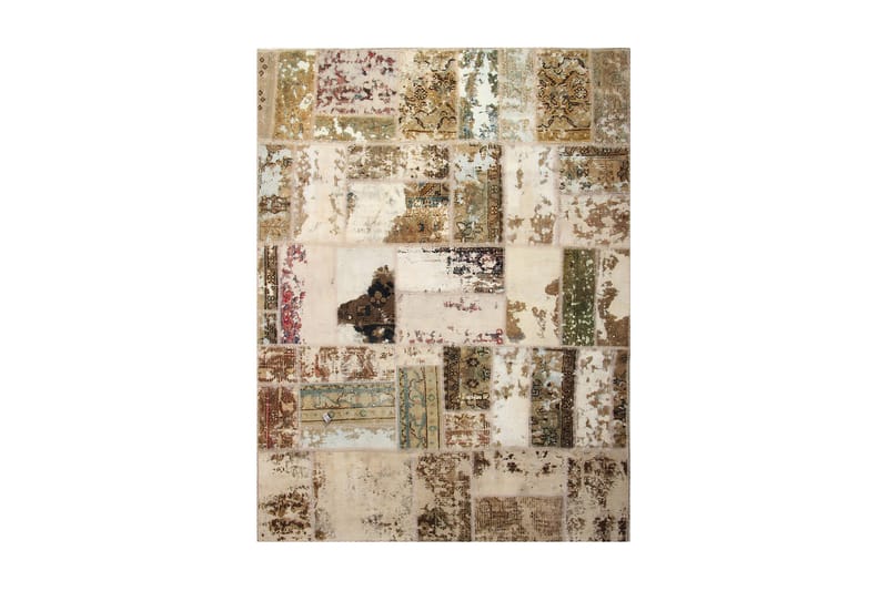 Handknuten Patchworkmatta Ull/Garn Flerfärgad 165x218cm - Textil & mattor - Mattor - Orientaliska mattor - Patchwork matta