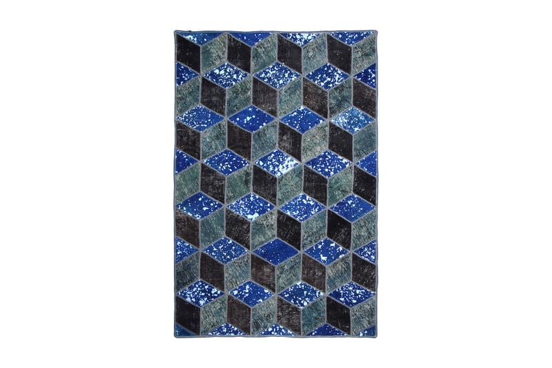 Handknuten Patchworkmatta Ull/Garn Flerfärgad 142x220cm - Textil & mattor - Mattor - Orientaliska mattor - Patchwork matta