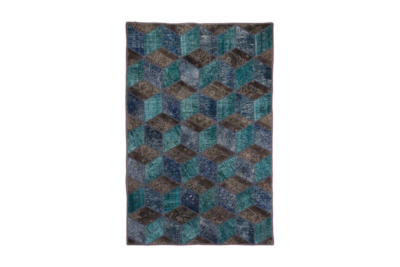 Handknuten Patchworkmatta Ull/Garn Flerfärgad 142x216cm - Textil & mattor - Mattor - Orientaliska mattor - Patchwork matta