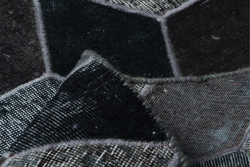 Handknuten Patchworkmatta Ull/Garn Flerfärgad 176x247cm - Patchwork matta - Handvävda mattor