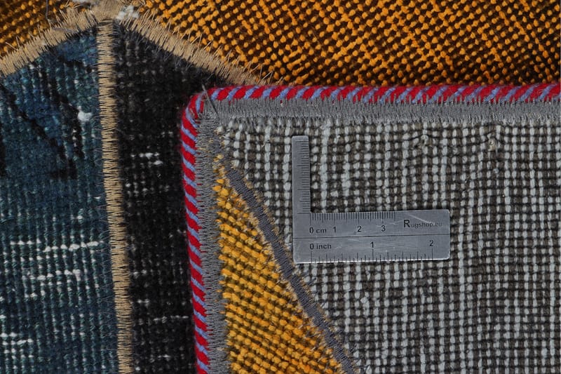 Handknuten Patchworkmatta Ull/Garn Flerfärgad 178x246cm - Patchwork matta - Handvävda mattor