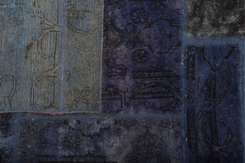 Handknuten Patchworkmatta Ull/Garn Flerfärgad 130x168cm - Patchwork matta - Handvävda mattor