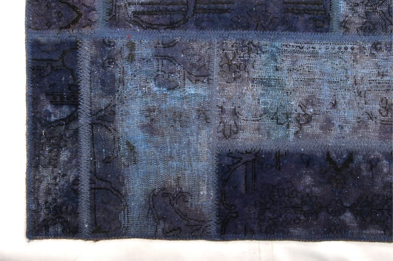 Handknuten Patchworkmatta Ull/Garn Flerfärgad 130x168cm - Patchwork matta - Handvävda mattor