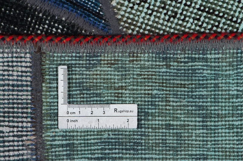 Handknuten Patchworkmatta Ull/Garn Flerfärgad 182x267cm - Patchwork matta - Handvävda mattor