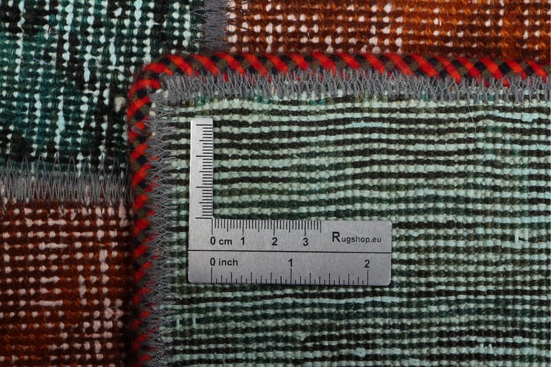 Handknuten Patchworkmatta Ull/Garn Flerfärgad 182x241cm - Patchwork matta - Handvävda mattor