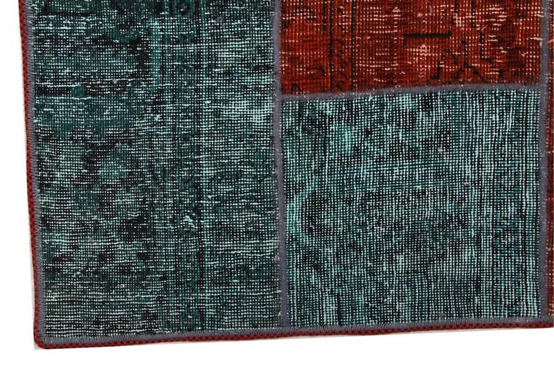 Handknuten Patchworkmatta Ull/Garn Flerfärgad 182x241cm - Patchwork matta - Handvävda mattor