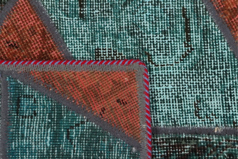 Handknuten Patchworkmatta Ull/Garn Flerfärgad 142x227cm - Patchwork matta - Handvävda mattor