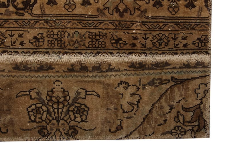 Handknuten Patchworkmatta Ull/Garn Flerfärgad 193x270cm - Patchwork matta - Handvävda mattor