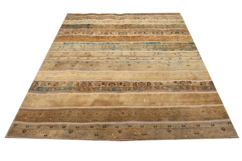 Handknuten Patchworkmatta Ull/Garn Flerfärgad 152x198cm - Patchwork matta - Handvävda mattor
