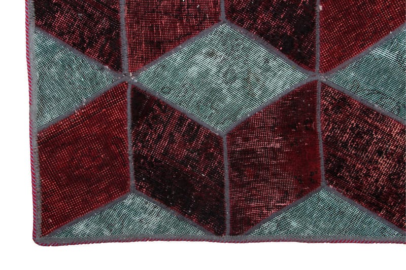Handknuten Patchworkmatta Ull/Garn Flerfärgad 180x245cm - Patchwork matta - Handvävda mattor