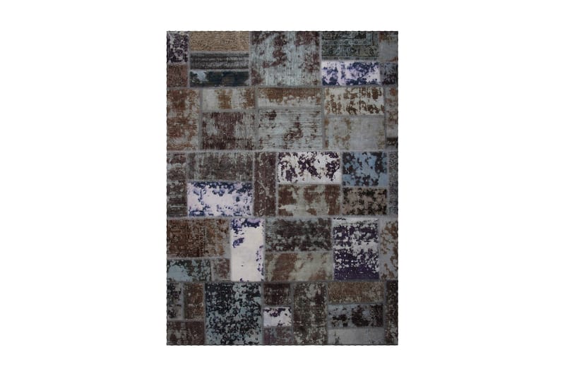 Handknuten Patchworkmatta Ull/Garn Flerfärgad 174x234cm - Patchwork matta - Handvävda mattor
