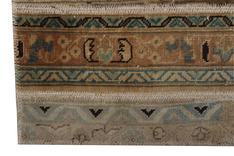 Handknuten Patchworkmatta Ull/Garn Flerfärgad 139x193cm - Patchwork matta - Handvävda mattor