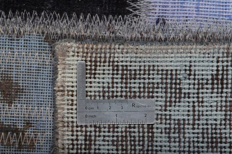 Handknuten Patchworkmatta Ull/Garn Flerfärgad 164x241cm - Patchwork matta - Handvävda mattor