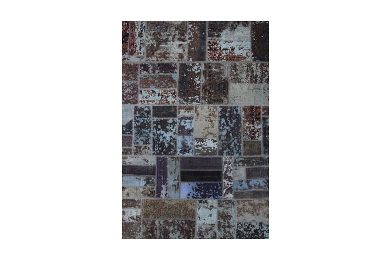 Handknuten Patchworkmatta Ull/Garn Flerfärgad 164x241cm - Patchwork matta - Handvävda mattor
