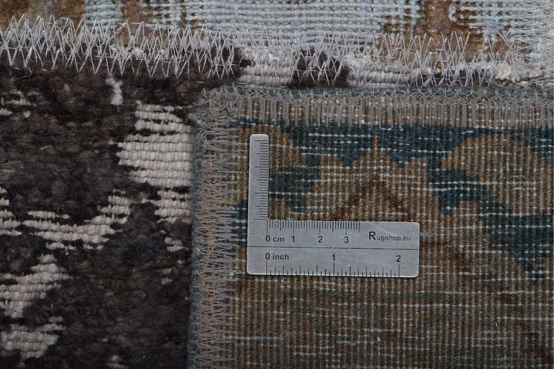 Handknuten Patchworkmatta Ull/Garn Flerfärgad 170x224cm - Patchwork matta - Handvävda mattor