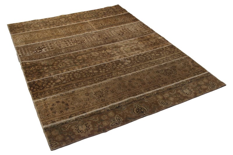 Handknuten Patchworkmatta Ull/Garn Flerfärgad 193x259cm - Patchwork matta - Handvävda mattor