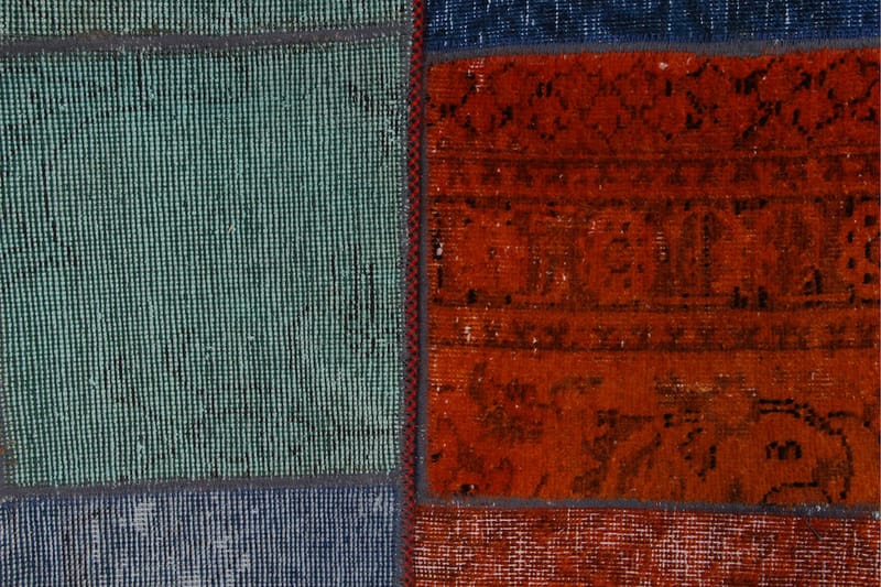 Handknuten Patchworkmatta Ull/Garn Flerfärgad 181x241cm - Patchwork matta - Handvävda mattor
