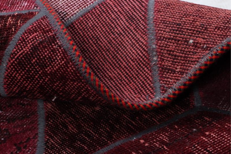 Handknuten Patchworkmatta Ull/Garn Flerfärgad 178x243cm - Patchwork matta - Handvävda mattor