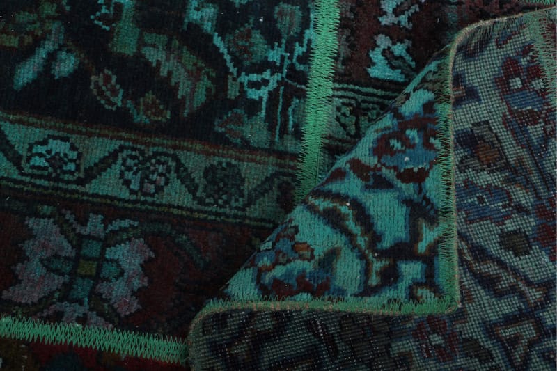 Handknuten Patchworkmatta Ull/Garn Flerfärgad 167x220cm - Patchwork matta - Handvävda mattor