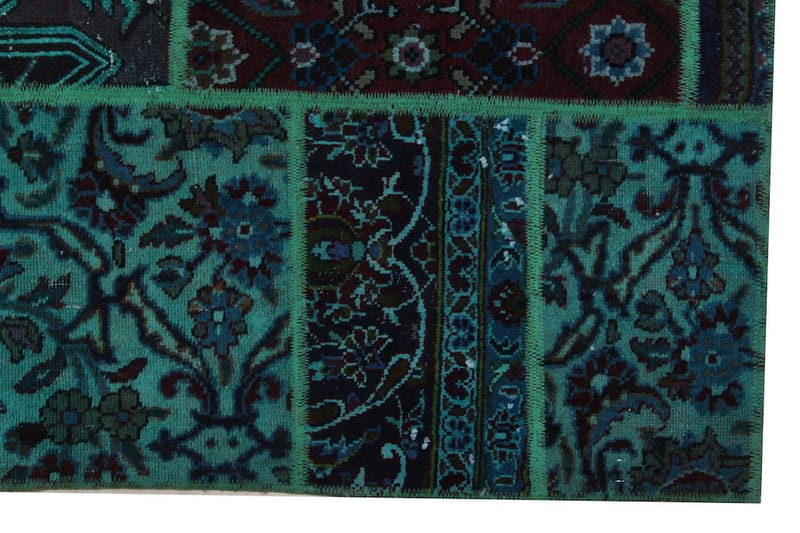 Handknuten Patchworkmatta Ull/Garn Flerfärgad 167x220cm - Patchwork matta - Handvävda mattor