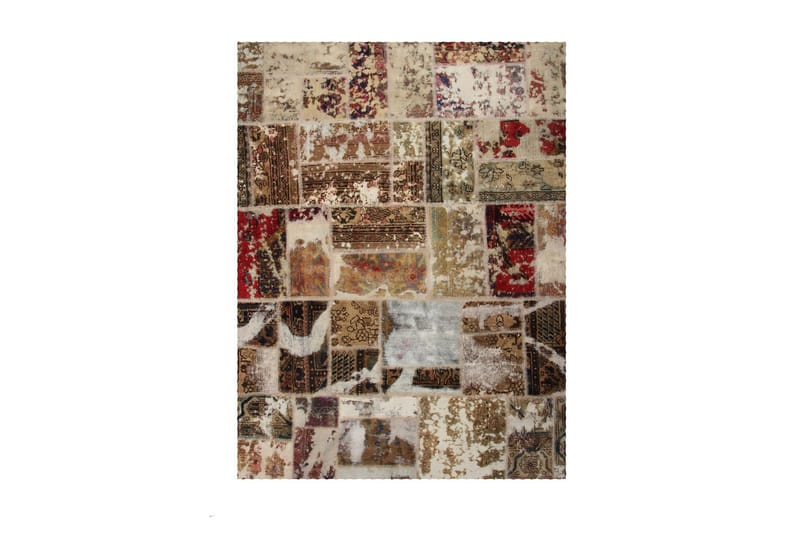 Handknuten Persisk Patchworkmatta 168x223 cm - Beige/Brun - Patchwork matta