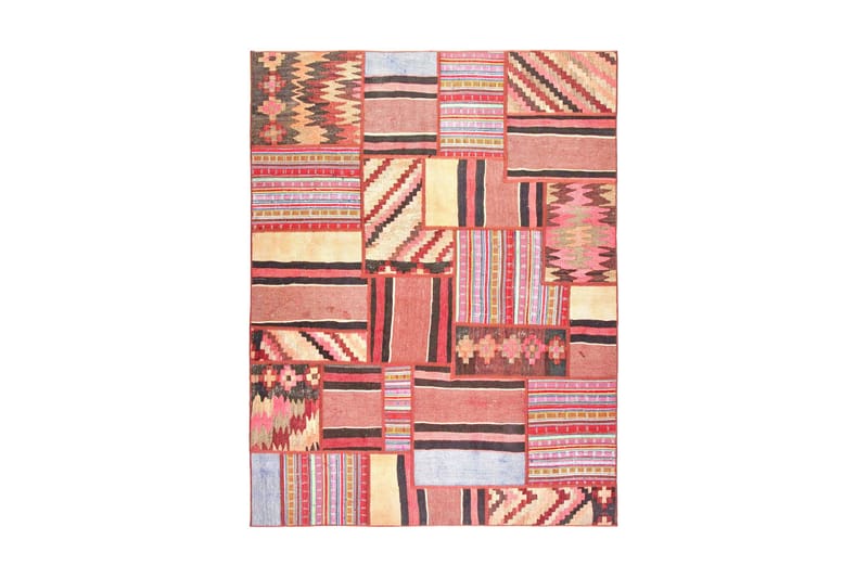 Handknuten Persisk Patchworkmatta 157x207 cm - Flerfärgad - Patchwork matta