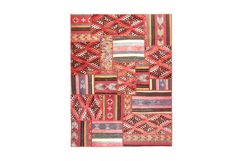 Handknuten Persisk Patchworkmatta 152x205 cm - Flerfärgad - Patchwork matta