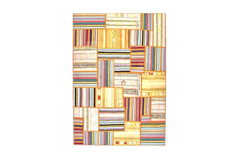 Handknuten Persisk Patchworkmatta 163x236 cm - Flerfärgad - Patchwork matta