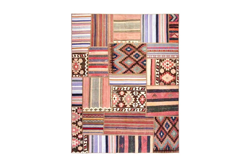 Handknuten Persisk Patchworkmatta 156x205 cm - Flerfärgad - Patchwork matta
