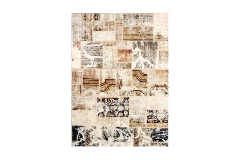 Handknuten Persisk Patchwork Ullmatta 149x209 cm Garn - Flerfärgad - Patchwork matta