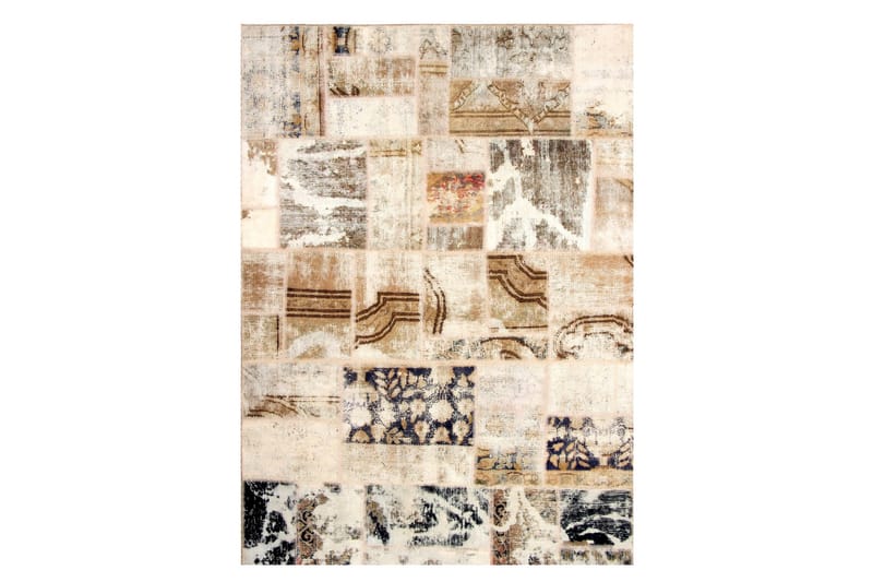 Handknuten Persisk Patchwork Ullmatta 149x209 cm Garn - Flerfärgad - Patchwork matta