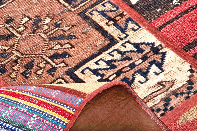 Handknuten Persisk Patchworkmatta 168x228 cm - Flerfärgad - Patchwork matta