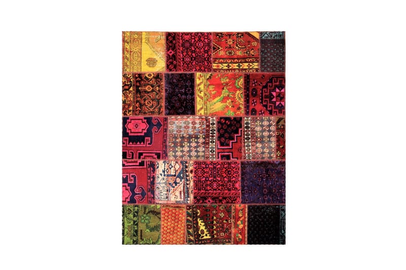 Handknuten Persisk Patchworkmatta 172x225 cm - Flerfärgad - Patchwork matta