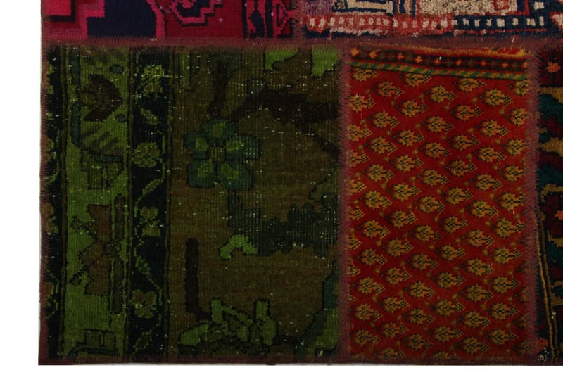 Handknuten Persisk Patchworkmatta 172x225 cm - Flerfärgad - Patchwork matta