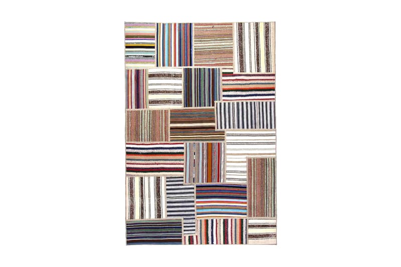 Handknuten Persisk Patchworkmatta 138x203 cm - Flerfärgad - Patchwork matta