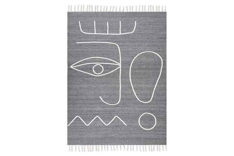 Plattvävd Yavu - Grå, vit, 140x200 cm - Textil & mattor - Mattor - Utomhusmattor