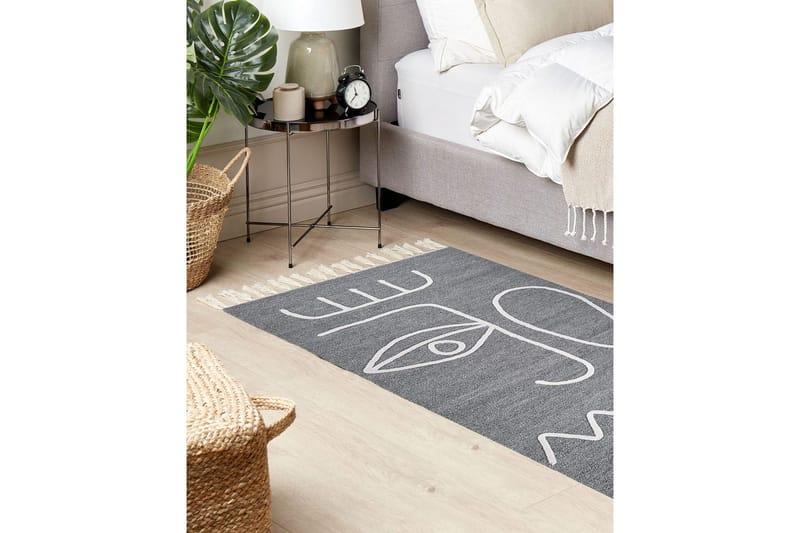 Plattvävd Yavu - Grå, vit, 80x150 cm - Textil & mattor - Mattor - Utomhusmattor