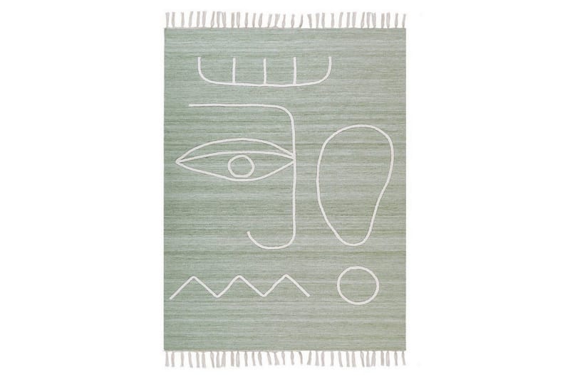 Plattvävd Yavu - Grön, Vit, 140x200 cm - Textil & mattor - Mattor - Utomhusmattor