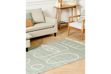 Plattvävd Yavu - Grön, Vit, 140x200 cm - Textil & mattor - Mattor - Utomhusmattor - Balkongmatta & altanmatta